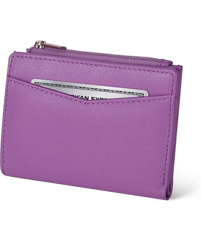 Oak Leathers Leather Wallet For Women - Small RFID Coin Purse Credit Card & ID Holder for Ladies, Gift for Women's, Bifold Wallets (Nappa Lilla)