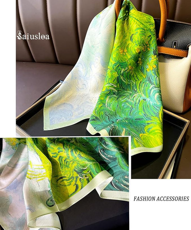 Neck Scarf For Womens Silky Head Scarves Hair Bandanas Square Scarf Fashion Accessories lightweight