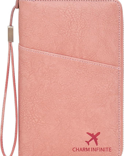 Family Passport Holder Wallet RFID Blocking Zippered Passport Wallet,Women and Men Travel Wallet Ladies Passport Cover