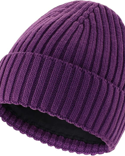 Connectyle Fleece Lined Cuffed Beanie Hat for Men Women Knitted Winter Wool Beanies Skull Cap Warm Watch Hat