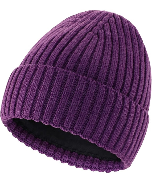 Connectyle Fleece Lined Cuffed Beanie Hat for Men Women Knitted Winter Wool Beanies Skull Cap Warm Watch Hat