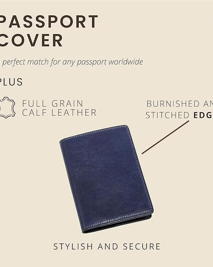 Maruse Italian Leather Passport Cover for Men and Women, Handmade in Italy