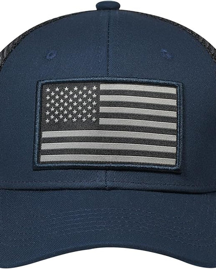 AURR American Flag Trucker Hat, Patriotic Baseball Cap for Men & Women, Breathable Mesh Adjustable Snapback, USA Flag Patch