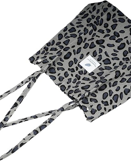 Corduroy Tote Bag Cute Tote Bags for Women Shoulder Bag with Inner Pocket for Work Beach Travel and Shopping Grocery