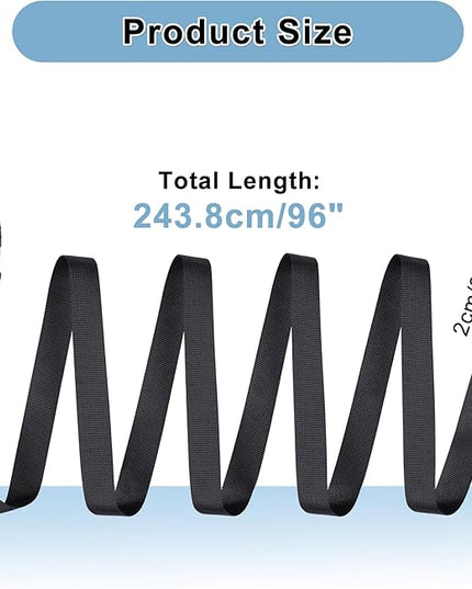 Vigorport Utility Straps Quick Release Nylon Backpack Accessory Bag Strap,Adjustable for Hiking,Travel,Outdoor Sports-4 Pack (Black, 1" W-96 L)