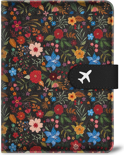 Passport Holder for Trave, RFID Blocking Leather Passport Cover, Combo with Credit Card Slot and Boarding Pass Slot Combo for Women Men