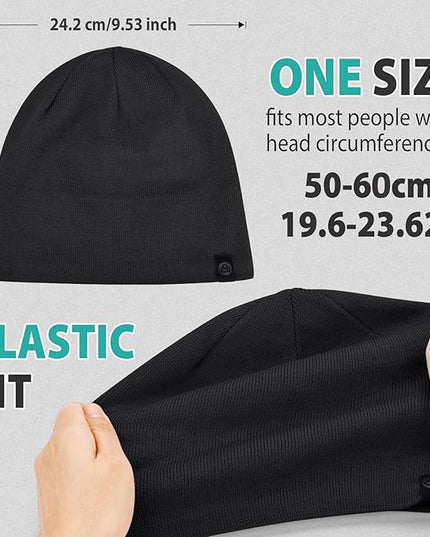 Beanie for Men, Soft Cotton Beanie for Women, Warm Unisex Winter Hat, Running Skull Cap for Cold Weather Activities