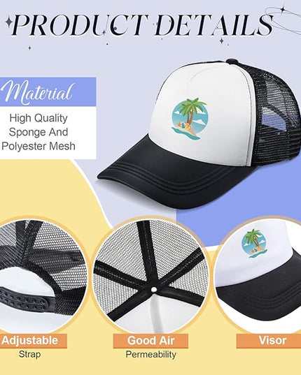 Hercicy 40 Pack Sublimation Blank Trucker Hat Bulk Baseball Cap Adjustable Mesh Unisex Polyester Hat Heat Transfer