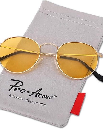 Pro Acme Small Round Metal Polarized Sunglasses for Women Retro Designer Style
