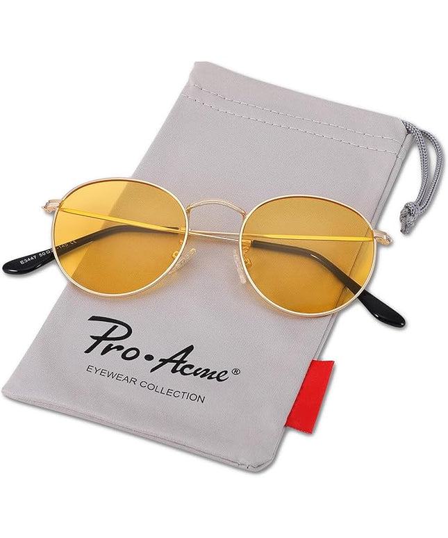 Pro Acme Small Round Metal Polarized Sunglasses for Women Retro Designer Style