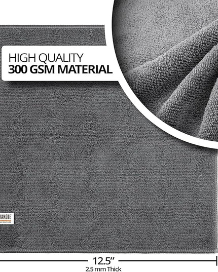 CERAKOTE Microfiber Towels (12 Pack) - Cleaning and Application Towels Durable Microfiber Material - 300 GSM Lint-Free Towel - Ideal for Cars, Home, Shop and Office Cleaning