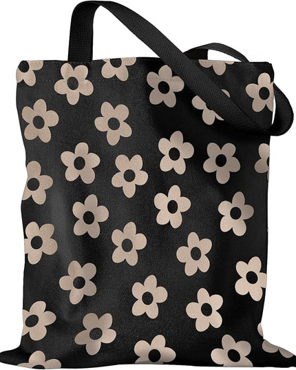 Aesthetic Canvas Tote Bag - Reusable Shoulder Tote Bag for Women Lady Casual Vacation, Shopping, Work, Gym