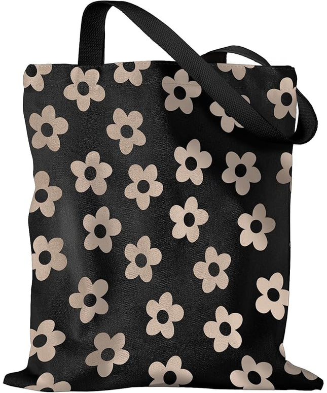 Aesthetic Canvas Tote Bag - Reusable Shoulder Tote Bag for Women Lady Casual Vacation, Shopping, Work, Gym
