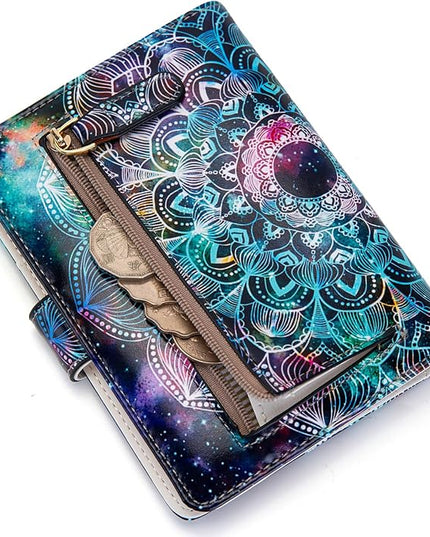 Passport Holder for Travel Essentials, RFID Blocking Passport Wallet Cover with Magnetic Closure, Passport Book Holders for Women and Men (Mandala in the Galaxy)