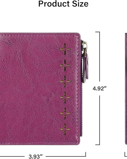 Lavemi Ultra Thin Small Compact Leather Womens Girls Wallets RFID Blocking Credit Card Holder for Women