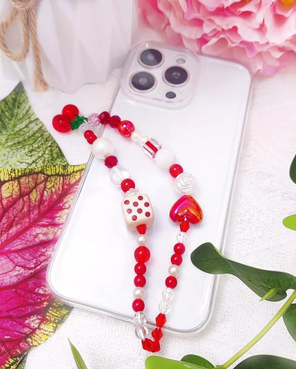 Phone Charms Cute Beaded Phone Lanyard Wrist Strap Aesthetic CellPhone Keychain Cute PhoneCharms for Women