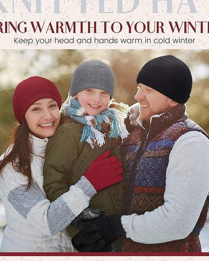 Tarpop 96 Pcs Winter Beanies and Gloves Bulk, Cold Weather Unisex Winter Hat and Gloves for Homeless Men Women