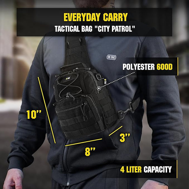 M-Tac CCW Sling Bag for Men & Women - EDC Shoulder Bag Tactical - Crossbody Concealed Carry Bag - Mens Chest Pack