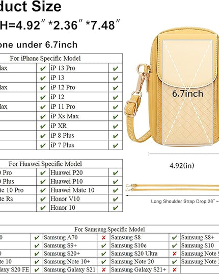 KUKOO Small Crossbody Bag Cell Phone Purse Wallet with Credit Card Slots for Women