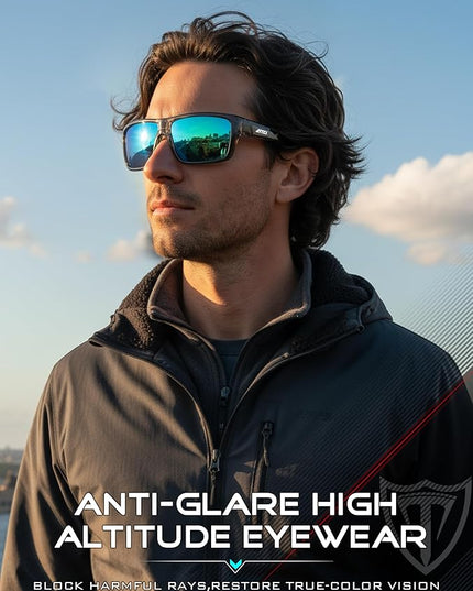 ATTCL Polarized Sunglasses Men for Fishing: UV Protection Lightweight TR90 Sports Wrap Sun Glasses Driving Golf Running