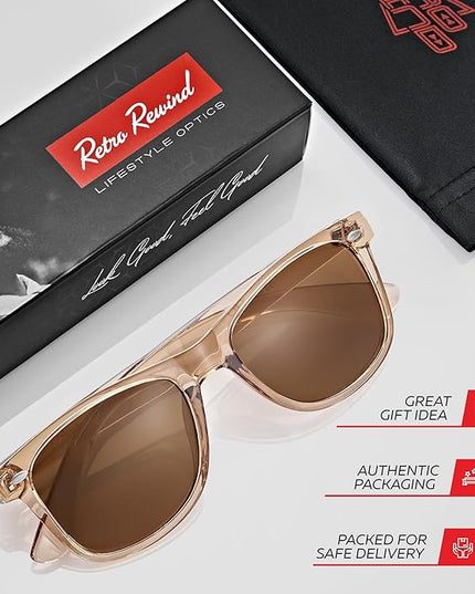 Retro Rewind Polarized Sunglasses for Men and Women - UV Protection Classic Sun Glasses