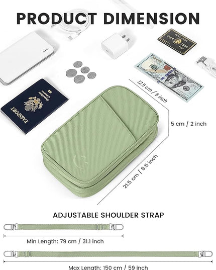 Travelkin 2-in-1 Passport Holder & Travel Organizer for Family with RFID Blocking, Multiple Passport Wallet for Men Women, Travel document holder for Credit Cards, Cash, and Electronic Essentials