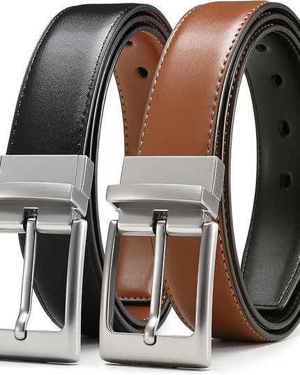 CHAOREN Reversible Belt Men 1 Piece - 1.25" Leather Dress Belt - Trim to Fit for Elegant Style