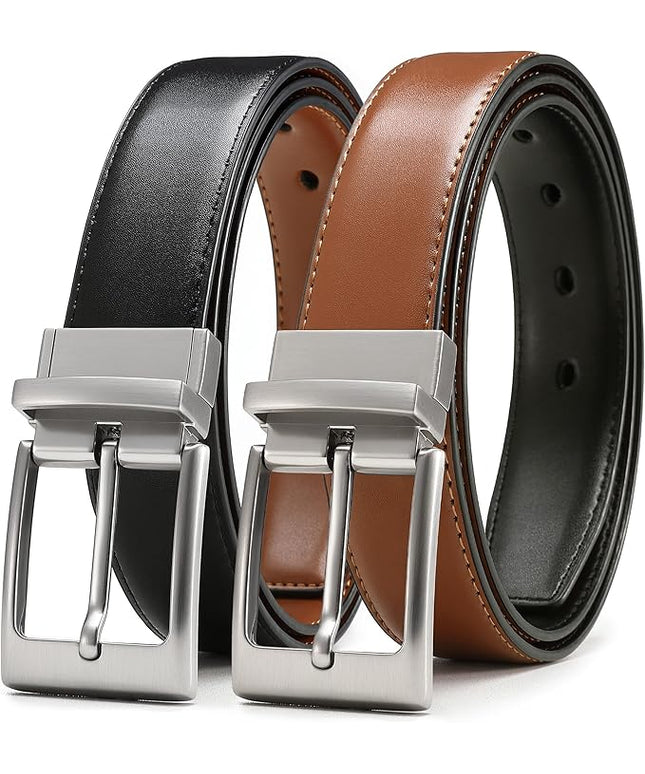 CHAOREN Reversible Belt Men 1 Piece - 1.25" Leather Dress Belt - Trim to Fit for Elegant Style