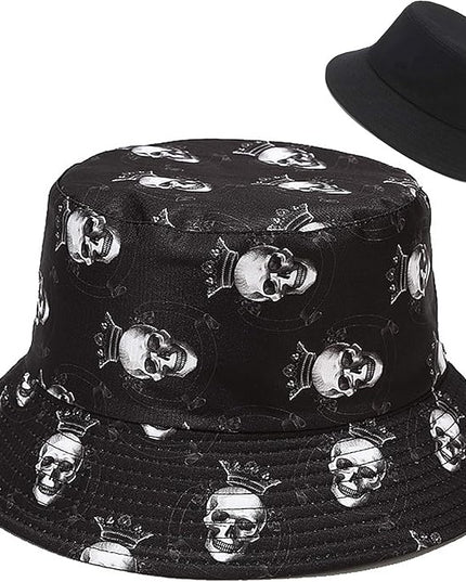 Malaxlx Unisex Bucket Hat Beach Sun Hat Aesthetic Fishing Hat for Men Women Teens, Reversible Double-Side-Wear