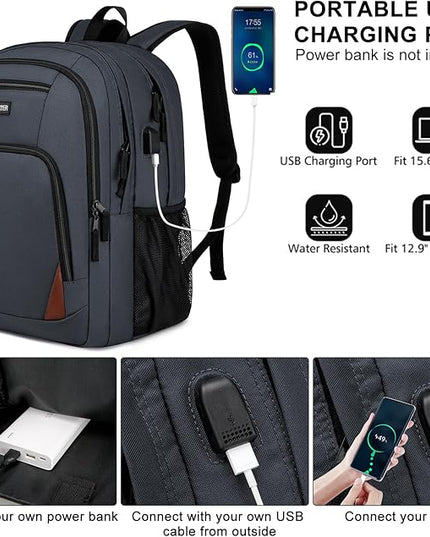 School Backpack for Teen Boys & Girls - 8 Compartments Water Resistant Bookbag with Large Laptop Sleeve | 15.6 Inch Anti-Theft College Student Backpack, Black