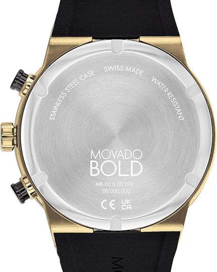 Movado Bold Fusion Men's Watch - Swiss Quartz Chronograph Movement, Silicone Strap - 5 ATM Water Resistance - Luxury Fashion Timepiece for Him - 44.50mm