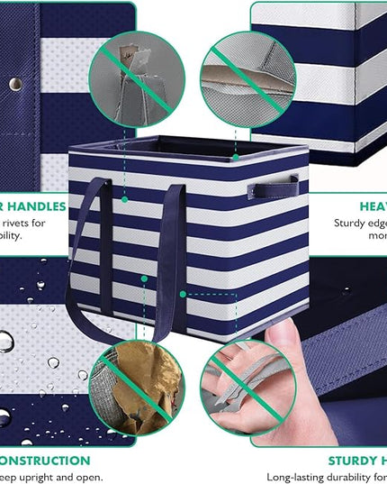 WISELIFE 4 Pack Reusable Grocery Bags Large Water Resistant Grocery Collapsible Heavy Duty Tote Bags for Shopping Picnic