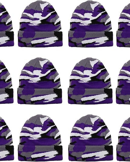 Gelante Unisex Beanie Cap Knitted Warm Solid Color and Multi-Color Multi-Packs