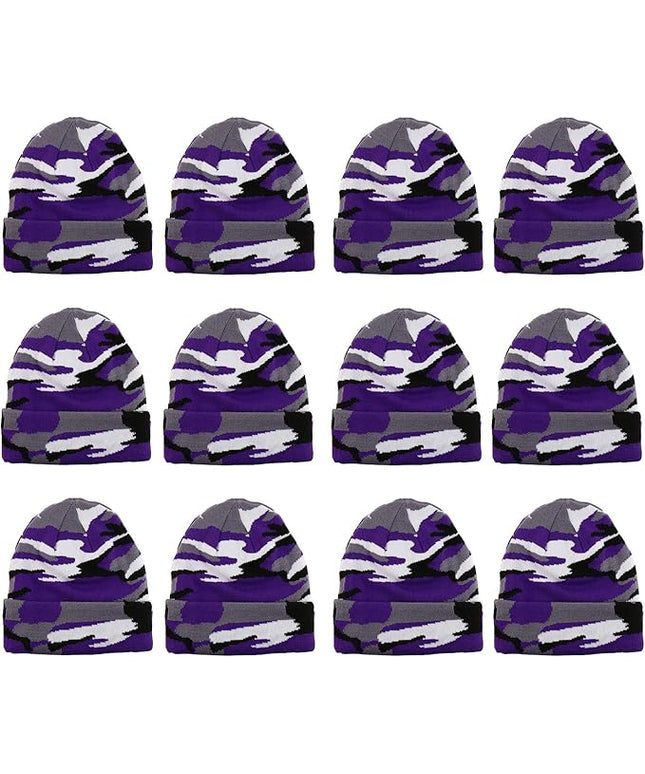 Gelante Unisex Beanie Cap Knitted Warm Solid Color and Multi-Color Multi-Packs