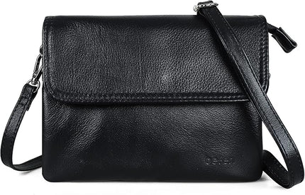 befen Genuine Leather Small Crossbody Bags for Women Cell Phone Bag Cross Body Purses,Silver Zipper