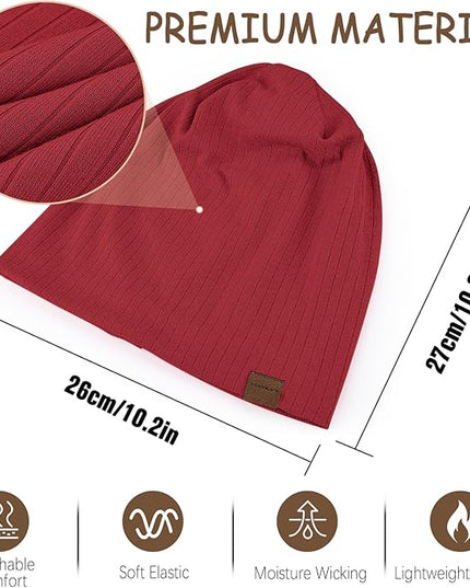 Slouchy Beanie for Men Women Soft Lightweight Running Beanie Hat Chemo Cap Skull Cap