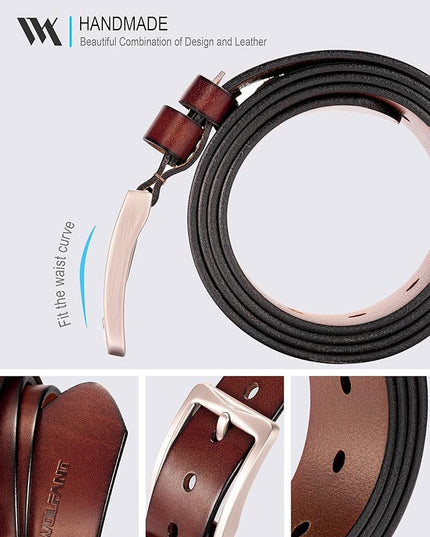 WOLFANT 1.5" Full Grain Leather Belt for Men in Gift Box,100% Italian Real Solid Leather