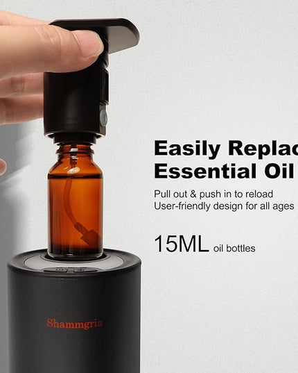 Car Air Diffuser Essential Oil Aromatherapy Scent Diffuser with 3 Mist Levels & LED Lights for Car, Room, Studio, Office- Black