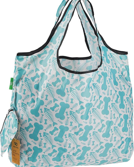 Reusable Large Foldable Shopping Bag Fish Bone by Eco Chic