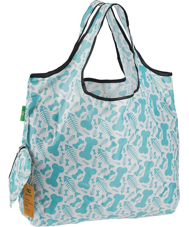 Reusable Large Foldable Shopping Bag Fish Bone by Eco Chic