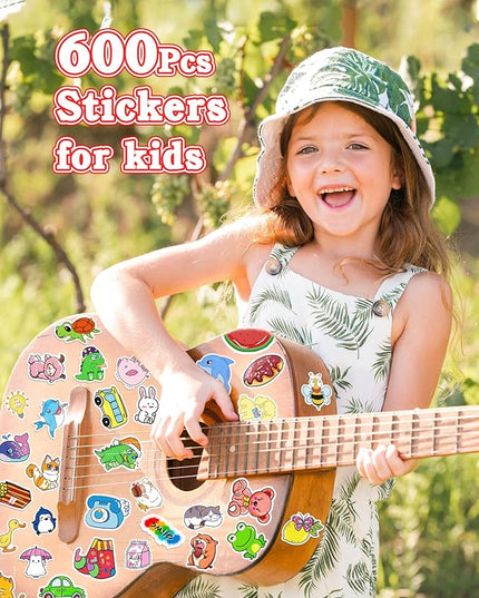 Stickers for Kids, 600Pcs Cute Water Bottle Stickers for Teens, Vinyl Waterproof Classroom Bulk Sticker Pack for Laptop School Student Gifts Classroom Teacher Prizes Kawaii Animal Sticker for Boy Girl
