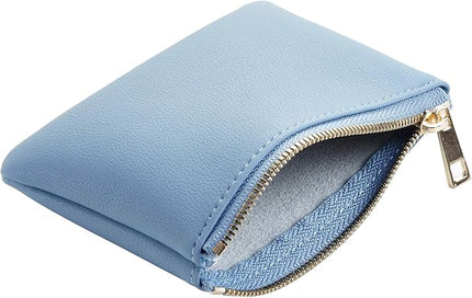 Chelmon Vegan Leather Coin Purse Pouch Change Purse With Zipper For Men Women