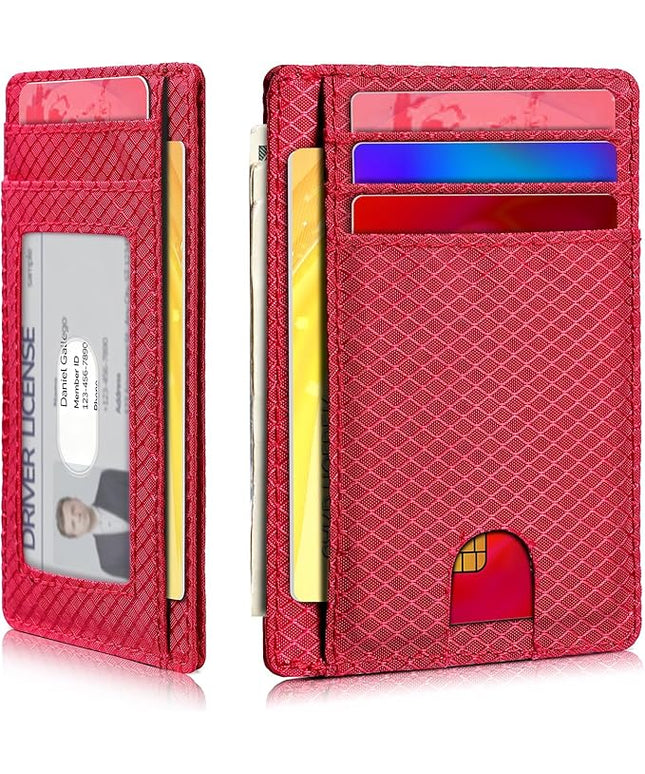 Artpaxy Slim Wallet for Men & Women, Minimalist Front Pocket Card Holder for Travel, RFID Blocking, Water Resistant Nylon Wallet for ID & Cash & Credit Card