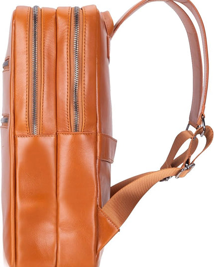 Osceola Genuine Leather Laptop Backpack for Men & Women, Handmade Leather Backpack Fits 16 Inch Laptop (Tan)