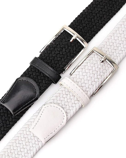 Radmire 2 Pack Elastic Braided Woven Canvas Belts for Men and Women