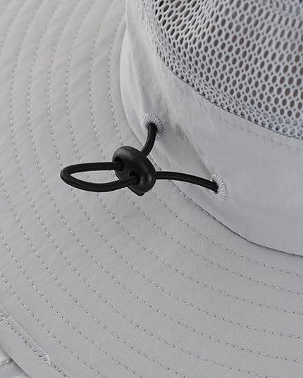 Home Prefer UPF50+ Mens Sun Hat Wide Brim Fishing Hat Womens UV Protection Cap Breathable Mesh Safari Gardening Bucket Hat
