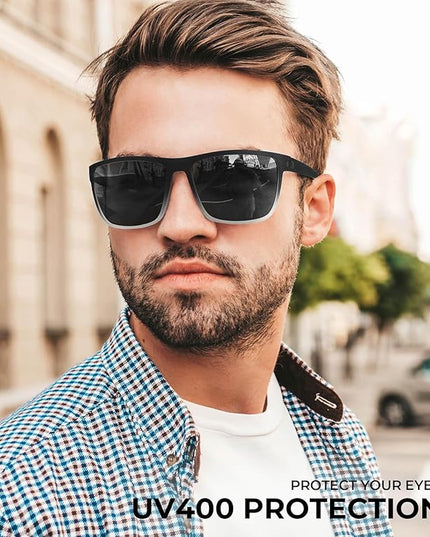 KALIYADI Polarized Sunglasses for Men, Lightweight Sun Glasses with UV Protection for Driving Fishing Golf