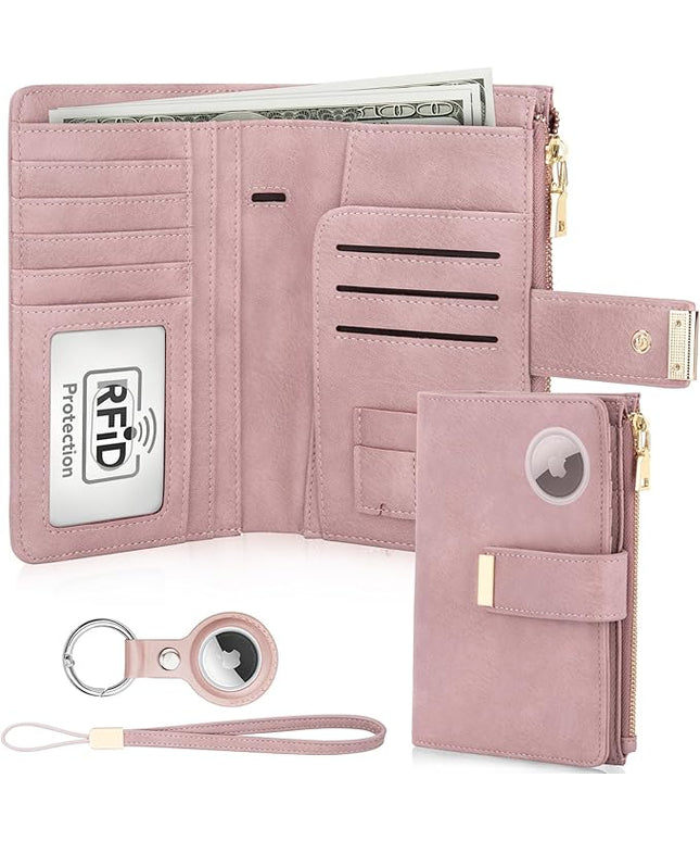 HUANLANG Passport Holder with Airtag for Women/Men, Airtag Passport Wallet for Travel Leather Passport Holder RFID Blocking,Travel Passport Walelt with Credit Card Holder
