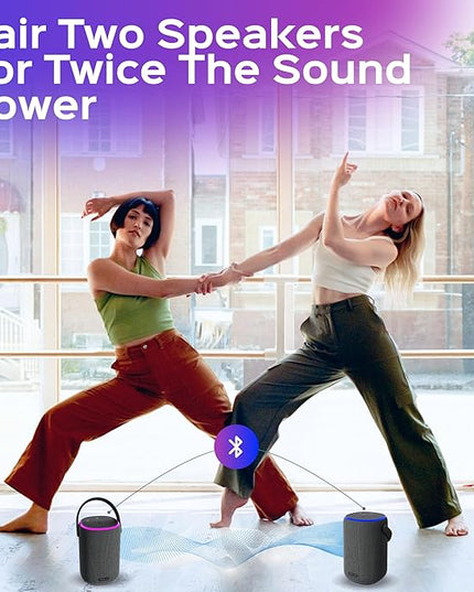 TREBLAB HD-Energy-Pro Outdoor Wireless Speakers with Bluetooth – Immersive 40W Audio, IPX6 Waterproof, 18H Battery, RGB Light, USB Playback, TWS, Built-in Mic – Portable Desktop Bluetooth Speaker
