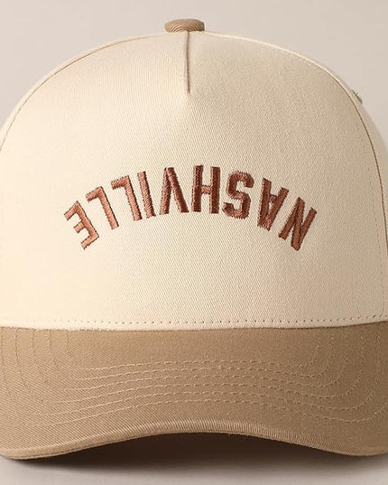 MIRMARU Two-Tone Vintage Canvas Trucker Hats for Men & Women, Adjustable Size Baseball Caps with Trendy Embroidered Design